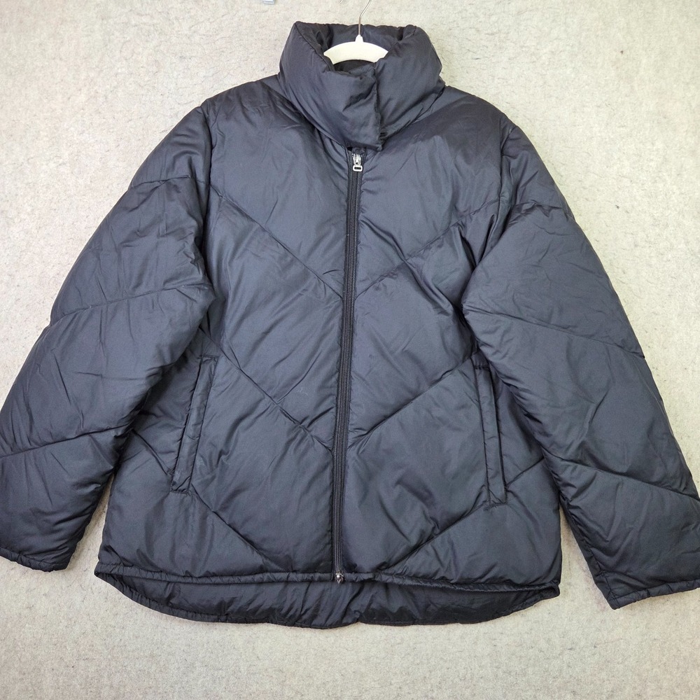 Banana Republic Puffer Jacket Mens XL Black Excellent Down Filled Quilted Zip